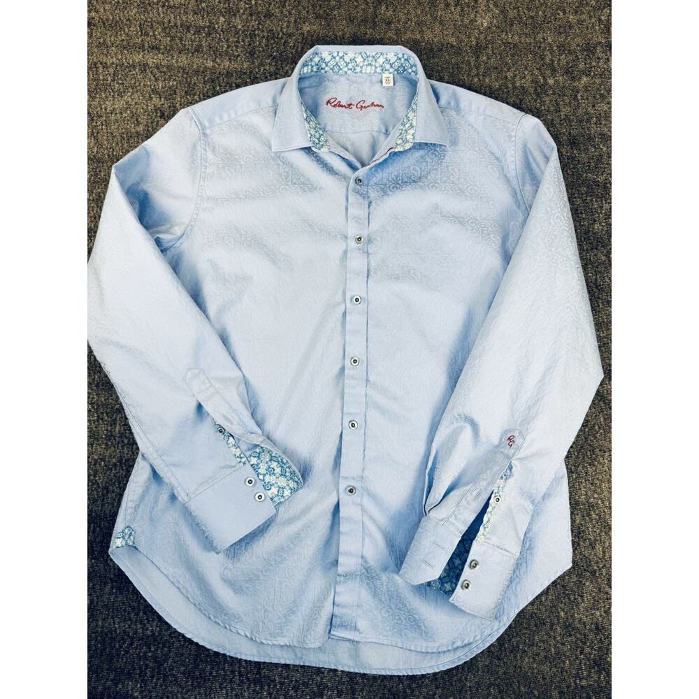Mens Robert Graham Classic Fit Blue Paisley Print Longsleeve Button Up Shirt XL